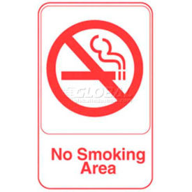 Vollrath® No Smoking Area Sign 5643 White With Red Print 6