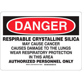 Brady® 149438 DANGER Respirable Crystalline Silica Sign 7