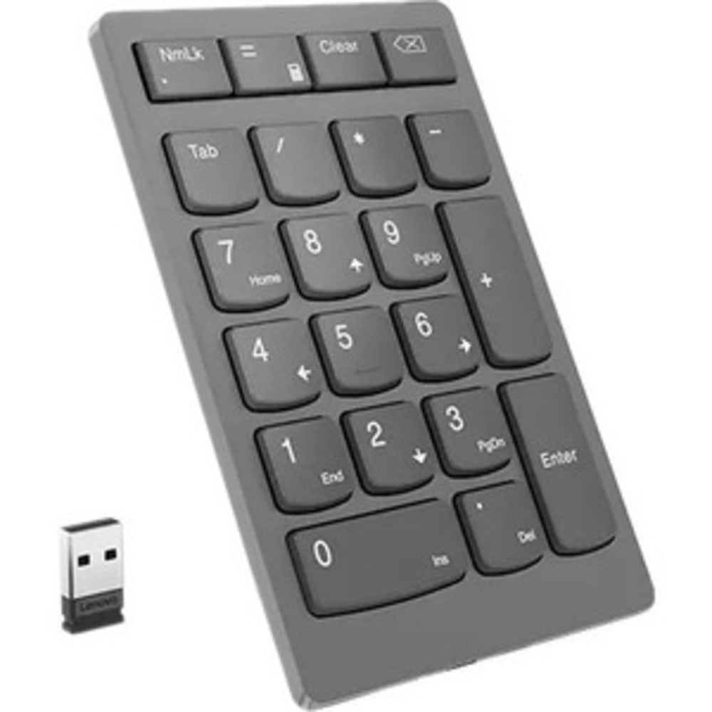 Lenovo Go Wireless Numeric Keypad - Wireless Connectivity - RF - 2.40 GHz - Calculator, TAB, Equal, Esc Hot Key(s) - 4Y41C33791 MPN:4Y41C33791