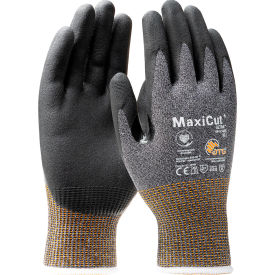 PIP MaxiCut Ultra Micro-Foam Nitrile Coated Palm & Fingers Gloves ANSI A5 L Gray 12 Pair 44-5745E/L - Pkg Qty 6