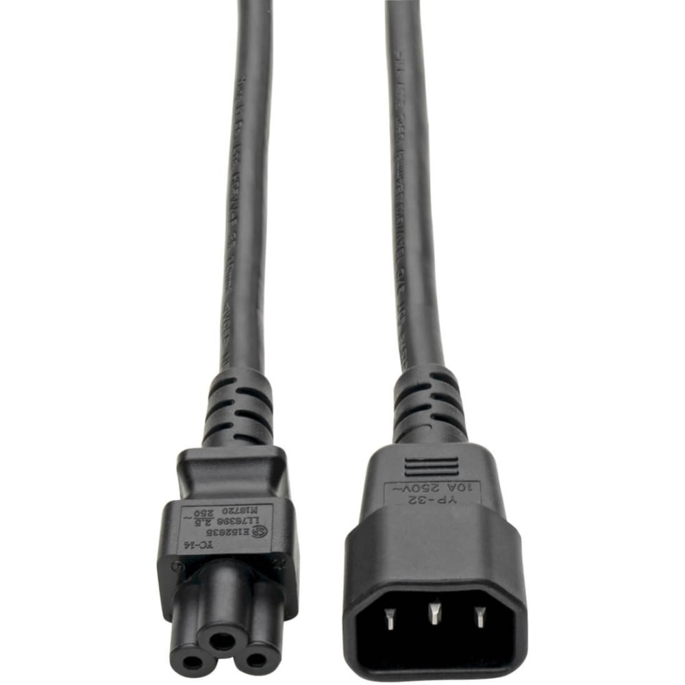 Eaton Tripp Lite Series Laptop Power Adapter Cord, C14 to C5 Adapter - 2.5A, 250V, 18 AWG, 6 in., Black - P01406N MPN:P014-06N