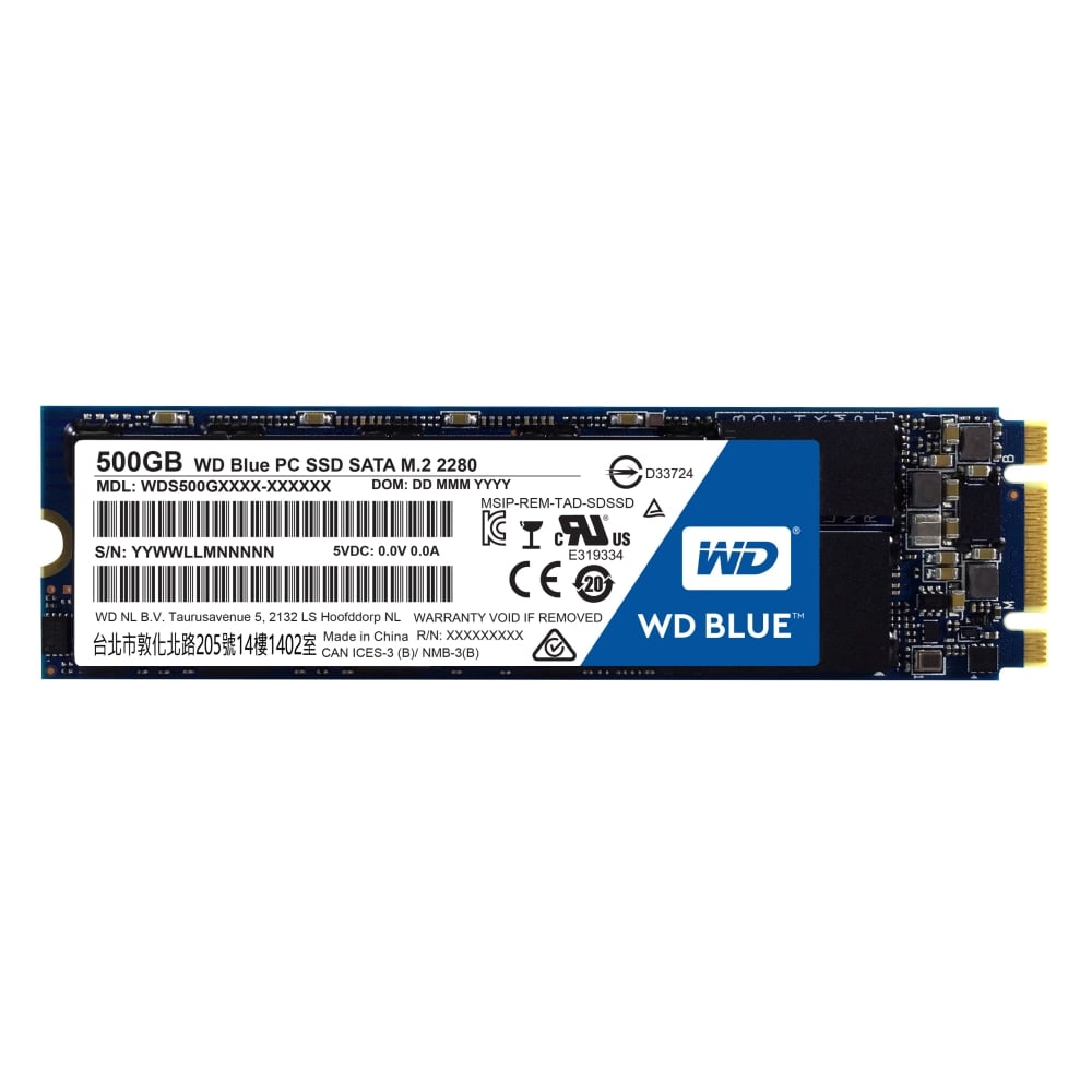 Western Digital Blue M.2 2280 Internal Solid State Drive For Laptops/Desktops, 500GB, SATA III, WDS500G1B0B MPN:WDS500G1B0B