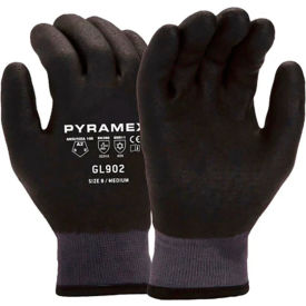 Pyramex® GL902 Insulated Cut Resistant Dipped Gloves HPT Coated ANSI A3 XL Black GL902XL - Pkg Qty 12