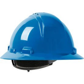 Kilimanjaro Full Brim Hard Hat HDPE Shell Vented 4-Pt Suspension Ratchet Adjustment Sky Blue 280-HP641RV-07