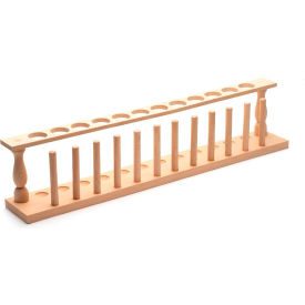 United Scientific™ Wooden Test Tube Rack 12 Places Tan TTHW03