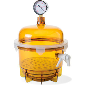 Bel-Art Lab Companion Amber Polycarbonate Round Style Vacuum Desiccator 6 Liter 424002041