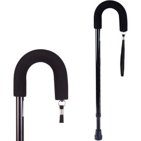 DMI Deluxe Adjustable Cane with Comfort Grip Handle and Strap Black 502-1309-0255
