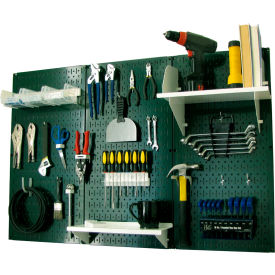 Wall Control Pegboard Standard Tool Storage Kit Green/White 48