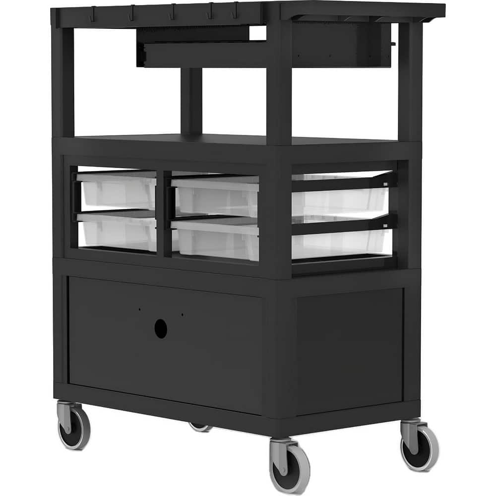 Carts, Cart Type: Deluxe Teacher Cart , Assembly: Assembly Required , Caster Size: 4 in , Load Capacity (Lb. - 3 Decimals): 400.000 , Color: Black  MPN:ECMBSKBC-B