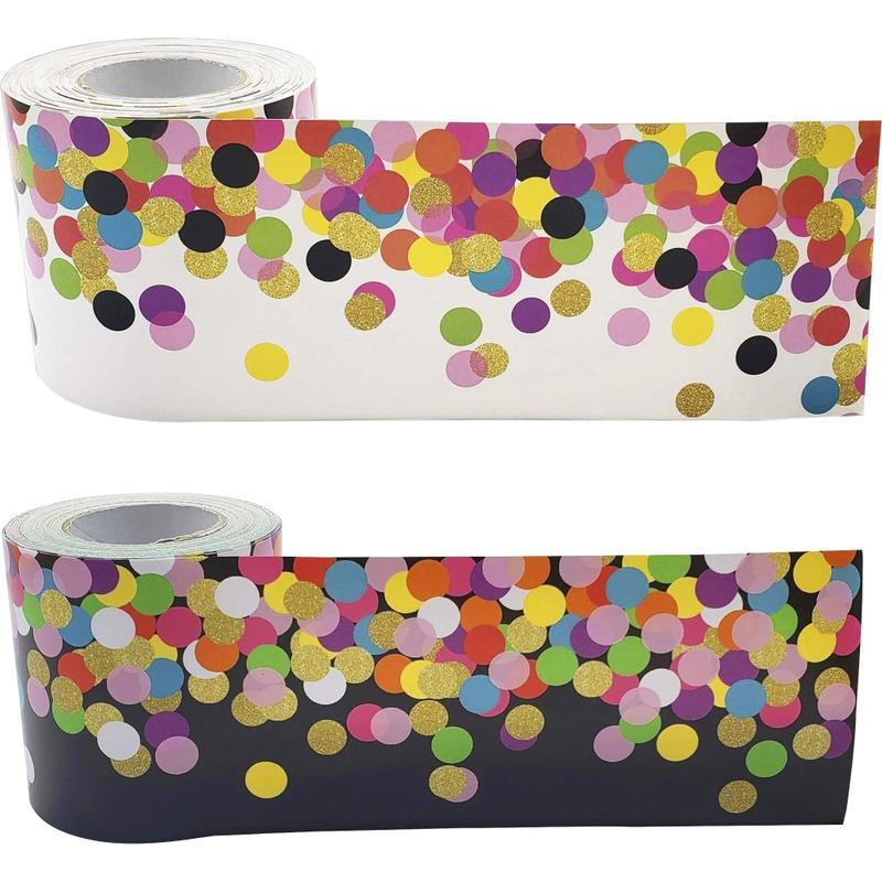 Teacher Created Resources Colorful Confetti Border Trim, 3in x 600in, Multicolored, Pack Of 2 MPN:32302
