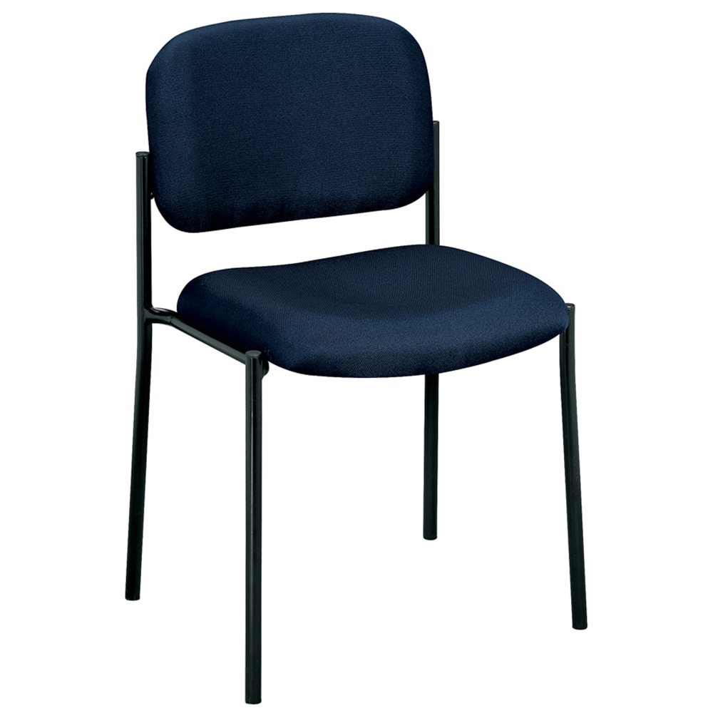 HON Fabric Stacking Guest Chair With Leg Base, Black/Navy Blue MPN:VL606VA90