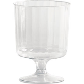 WNA Classic Crystal Plastic Wine Glasses On Pedestals 5 oz. Cap. Clear 10/Pack 24 Packs/Carton WNA CCW5240