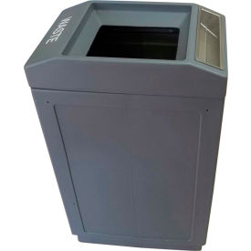 Forte 39 Gallon Sidekick™ Open Top Waste Container w/Ashtray Gray - 8002045 8002045