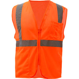 GSS Safety 1002 Standard Class 2 Mesh Zipper Safety Vest Orange 2XL 1002-2XL