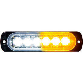 Buyers LED Rectangular Amber/Clear Low Profile Strobe Light 12V - 6 LEDs - 8891902 8891902