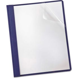 Oxford™ Clear Front Linen Report Cover Three-Prong Fastener 8.5