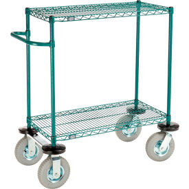 Nexel® 2 Shelf Push Cart Poly-Green36
