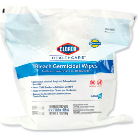 Clorox Healthcare® Bleach Germicidal Wipes Refill for Bucket 1-Ply 12x12 Unscented 110/Bag 10044600303595