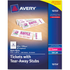 Avery® Printable Tickets w/Tear-Away Stubs 8.5