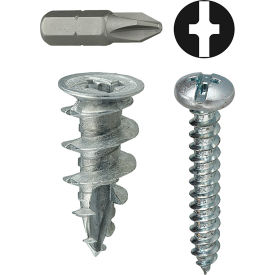 L.H.Dottie® Walldriller Anchor Kit w/ Combo Pan Head Screw #8 Tuff Pack 50 Pieces WDK8T