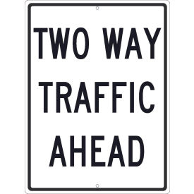 NMC TM517J Traffic Sign Two Way Traffic Ahead Sign 24