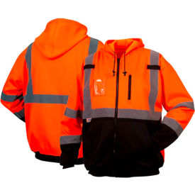 Pyramex® RSZH33 Premium Long Sleeve Zipper Sweatshirt Class 3 4XL Hi-Vis Orange RSZH3320X4