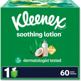 Kleenex® Soothing Lotion Facial Tissue 3-Ply White 60 Sheets/Box 27 Boxes/Carton 54271