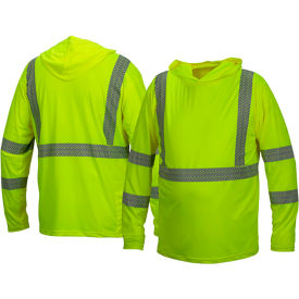 Pyramex® RLP1 Long Sleeve Pullover T-Shirt with UV Protection Class 3 L Hi-Vis Lime RLP110L - Pkg Qty 5