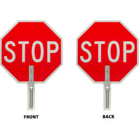 Brady® 57755 Traffic Control Paddle 2 Sided Stop Sign Aluminum 18