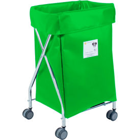 R&B Wire Products Narrow Collapsible Hamper Steel Jelly Bean Green Vinyl Bag 654JBGRN