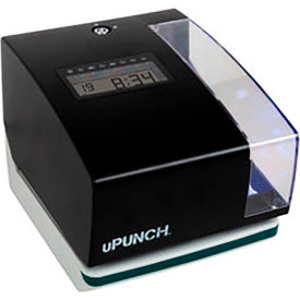 uPunch™ Digital Clock & Stamp w/ 50 Time Cards 2 Keys & 1 Ink Ribbon Black CR1000