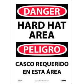 NMC™ Bilingual Vinyl Sign Danger Hard Hat Area 10