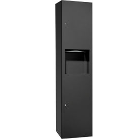ASI® Simplicity™ Mounted Paper Towel Dispenser & Waste Receptacle Stainless Steel Black 10-6467-9-41PC