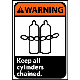 Warning Sign 14x10 Aluminum - Keep All Cylinders Chained WGA2AB
