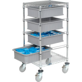 GoVets™ Chrome Wire Cart With (4) 6