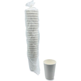 Boardwalk® Paper Hot Cups Double-Walled 12 oz. Capacity White 25/Pack BWKDW12HCUPPK
