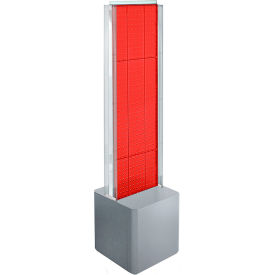 Global Approved 700728-RED Two-Sided Pegboard Floor Display W/ Studio Base 14-1/2