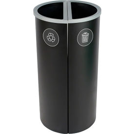 Busch Systems Spectrum Ellipse Slim Double Recycling Station For Recycle & Waste 16 Gal. Cap. Black 101180