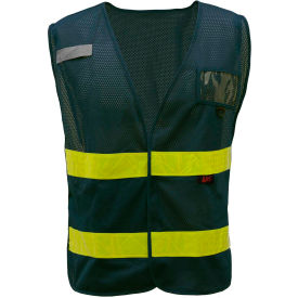 GSS Safety Incident Command Vest- Grey w/ Lime Prismatic Tape One Size Fits All 4111