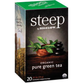 Bigelow® steep Tea Pure Green 0.91 oz Tea Bag 20/Box RCB17703