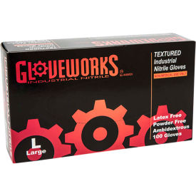 Ammex® Gloveworks Industrial Grade Nitrile Gloves Powder-Free Blue Small 100/Box INPF42100