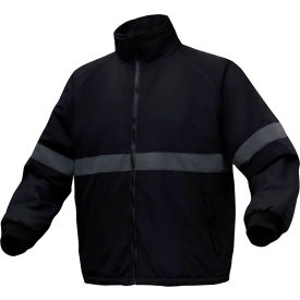 GSS Enhanced Visibility Waterproof Parka Jacket w/ Fleece Lining Nylon Black 3XL 8023-3XL