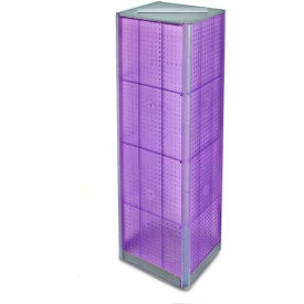 Global Approved 700405-PUR Four-Sided Pegboard Spinning Floor Display 16