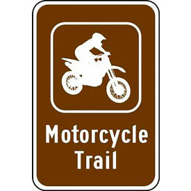 AccuformNMC™ Motorcycle Trail Traffic Safety Sign HIP Aluminum 18