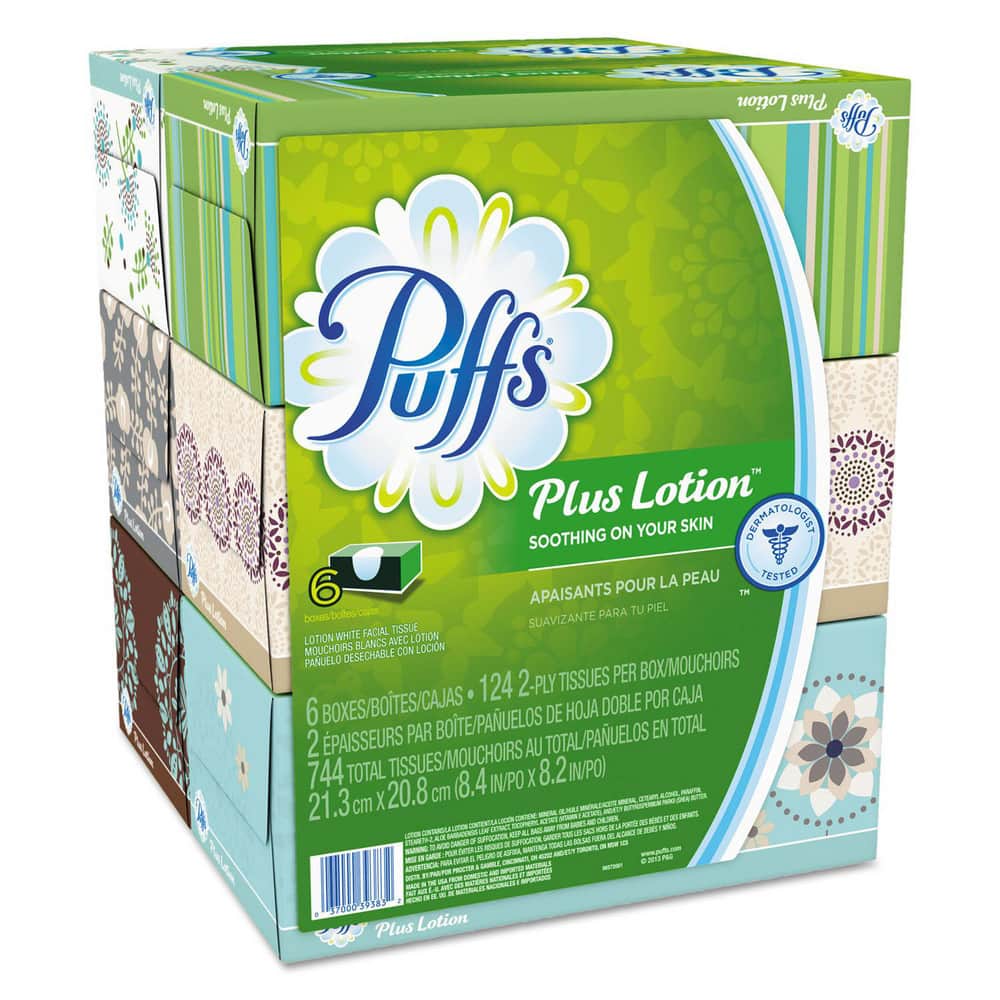 Facial Tissue, Container Type: Flat Box , Recycled Fiber: No , Number of Tissues: 744 , Tissue Color: White , Boxes per Case: 6  MPN:PGC39383