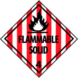NMC™ Dot Flammable Solid 2 Placard Sign Pressure Sensitive Vinyl DL11P