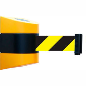 Tensabarrier® Wall Mount Retractable Belt Barrier15' Black/Yellow Belt Yellow Case 897-15-S-35-NO-D4X-C