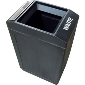 Forte 39 Gallon Sidekick™ Open Top Waste Container w/Ashtray Black - 8002044 8002044