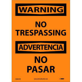 Bilingual Vinyl Sign - Warning No Trespassing ESW81PB