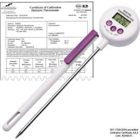 H-B Calibrated Electronic Stainless Steel Stem Thermometer -50/200C (-58/392F) 127mm Probe 609001700